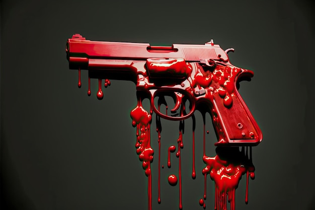 Pistola rossa gocciolante