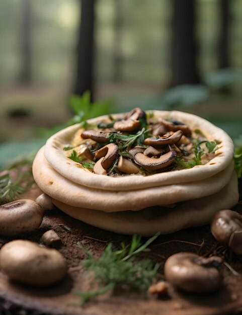 pita_con_funghi_molte_spezie_intorno