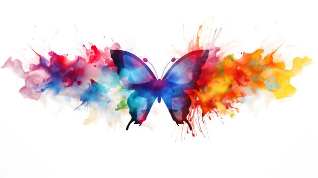Pittura a forma di farfalla colorata e affumicata