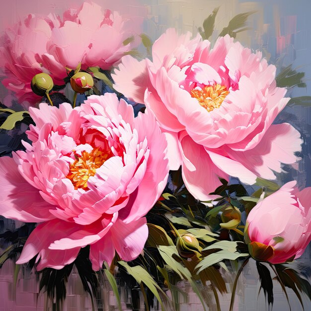 Pittura a olio con una rosa da fiore