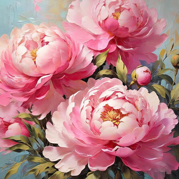 Pittura a olio con una rosa da fiore