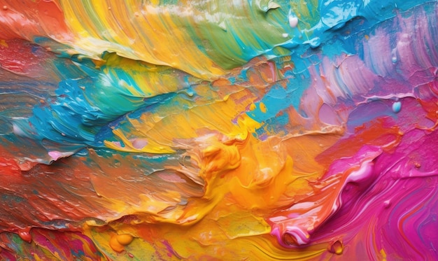 Pittura a olio multicolore carta da parati Texture rainbow of smears paint Per banner cartolina illustrazione di libro Creato con strumenti generativi di AI