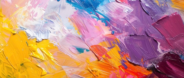 Pittura a olio su tela opere d'arte a consistenza vivace multicolore con pennellate vibranti