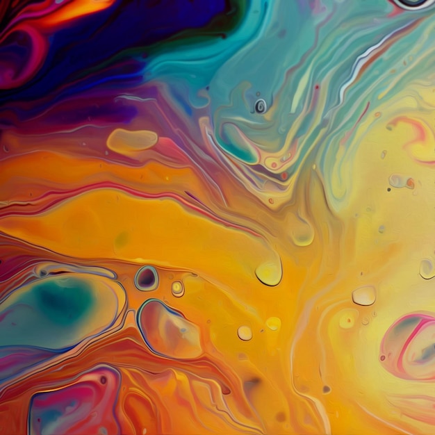 Pittura a olio sullo sfondo di marmo liquido astratto colorato acquerello