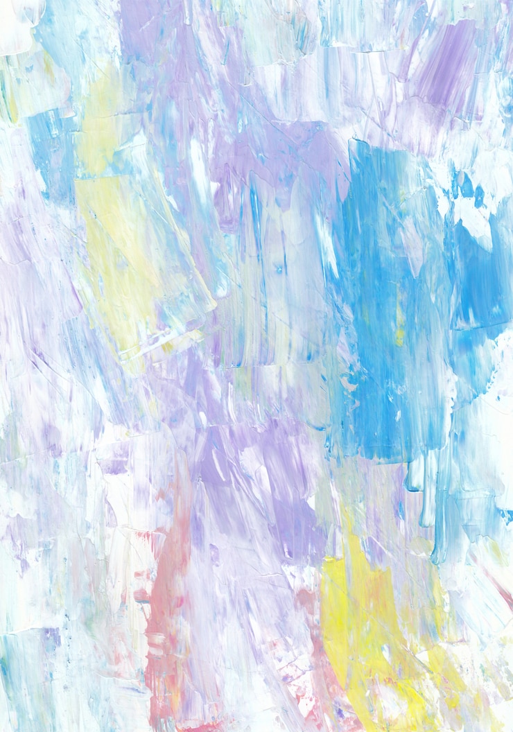 Foto pittura a spatola colorata strutturata. sfondo di colori viola, rosa, giallo, bianco, blu.