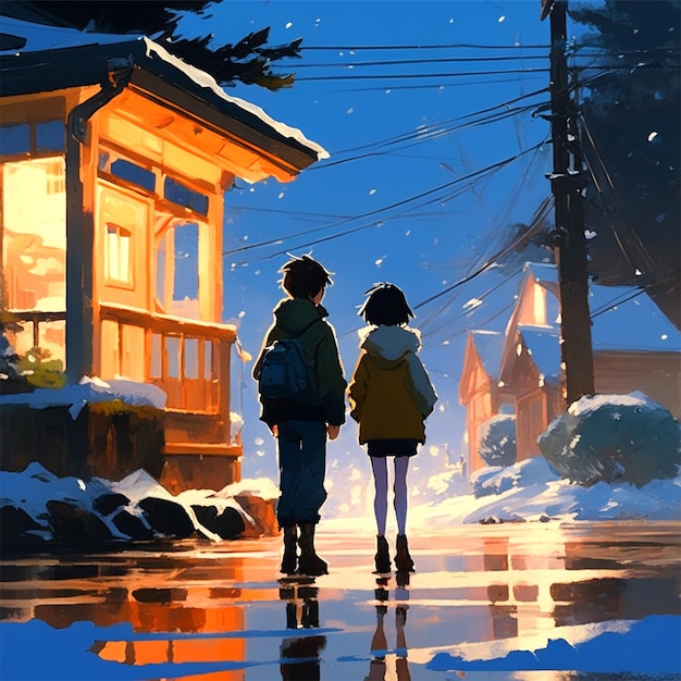 Pittura acrilica per bambini di Natale di tendenza su Pixiv Fan box spatola e stile pennellate