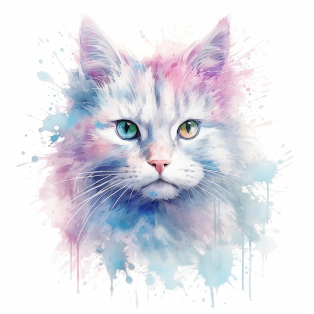 Pittura ad acquerello del gatto