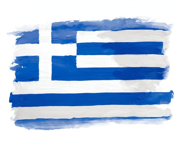 Pittura ad acquerello della bandiera greca