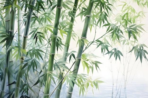 Pittura ad acquerello di bambù