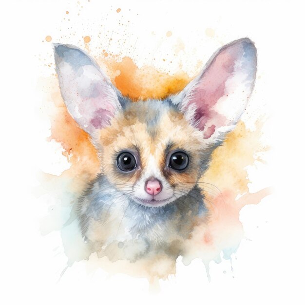 Pittura ad acquerello di bushbaby