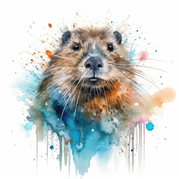 Pittura ad acquerello di nutria