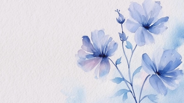 Pittura ad acquerello di un fiore blu