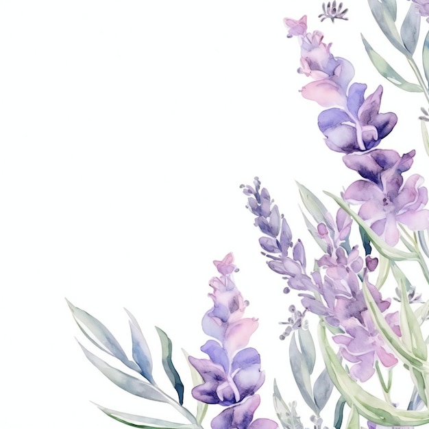 Pittura ad acquerello di un fiore di lavanda