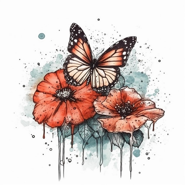 Pittura ad acquerello di una farfalla speciale