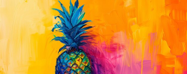 Pittura astratta colorata di un ananas