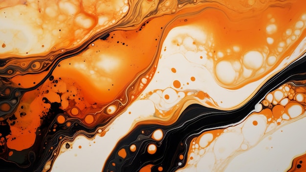 Pittura astratta di arancione nero e bianco Generative Ai