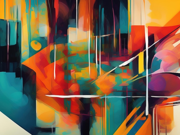 pittura astratta di texture geometrica colorata con tratti di pennello sfondo arte digitale