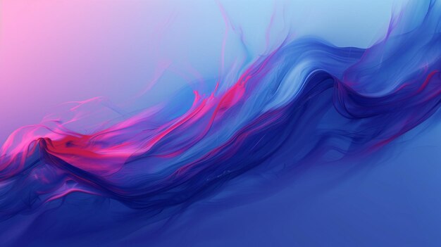 pittura astratta di un'onda blu e rosa con un centro rosso generativo ai