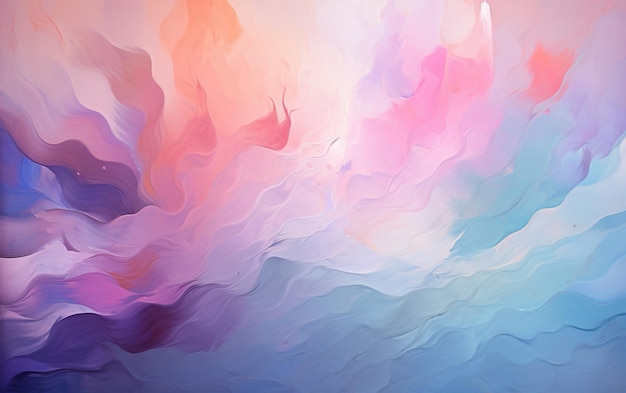 Pittura astratta di una nuvola colorata con uno sfondo rosa e blu ai generativa