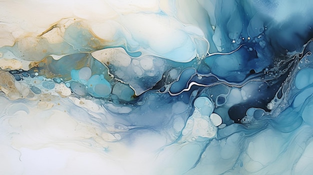 Pittura astratta in inchiostro di marmo con una combinazione di colori rilassante generata dall'AI