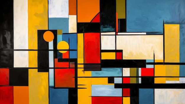 Pittura astratta in stile De Stijl con arte ispirata alla fede e