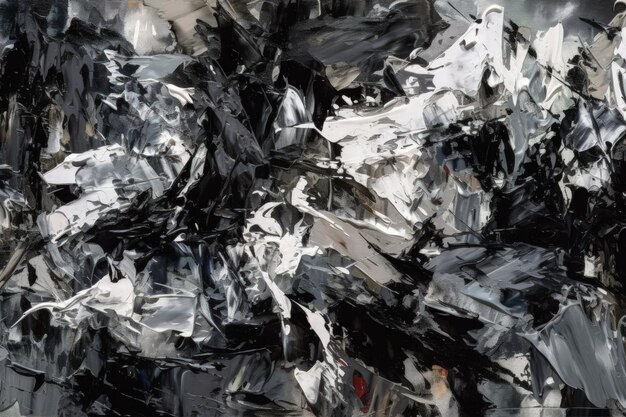 Pittura astratta nei colori bianco e nero creata con la tecnologia Generative AI