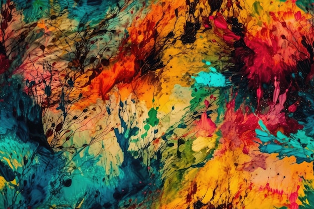 Pittura astratta vibrante e colorata