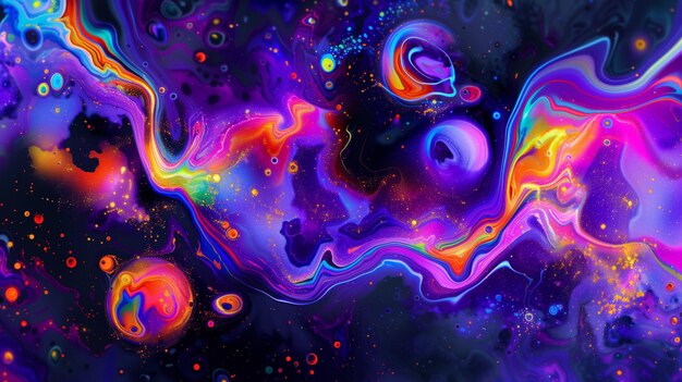 Pittura astratta vivace con forme multicolori