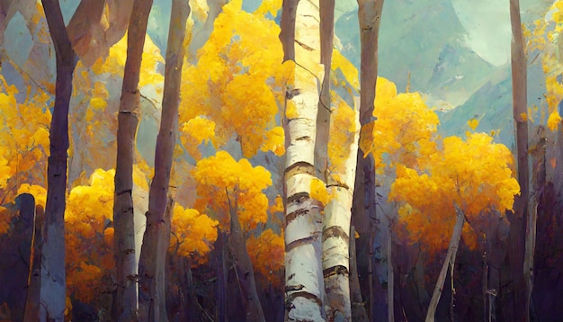 Pittura autunnale dell'Aspen