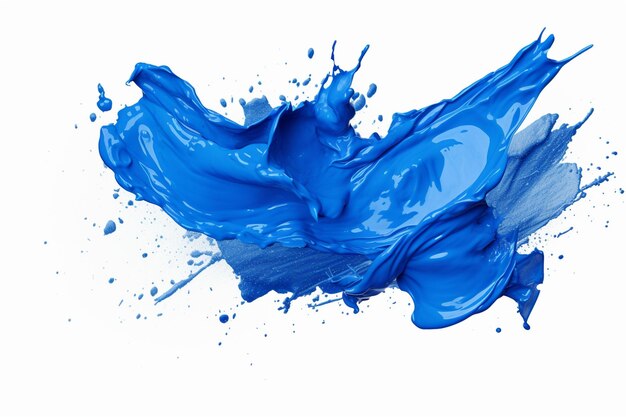 Pittura blu a pennellate su bianco