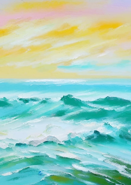 Pittura del mare in colori pastello