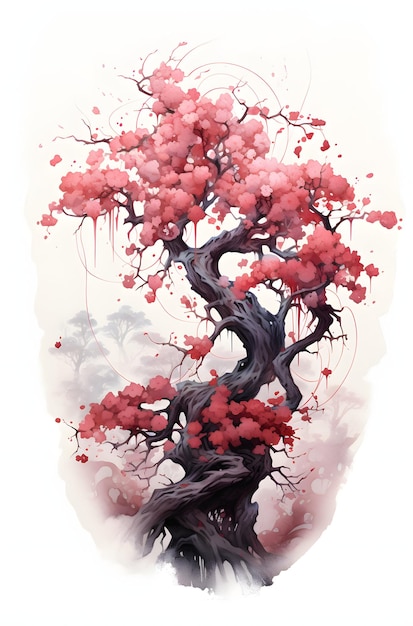 pittura dell'albero di sakura