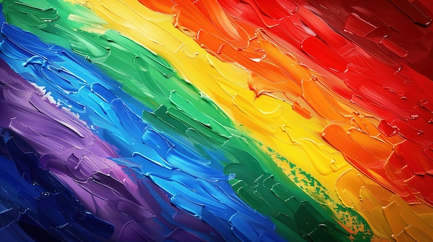 Pittura dell'arcobaleno vibrante che raffigura i colori dell'arcabaleno generativa ai