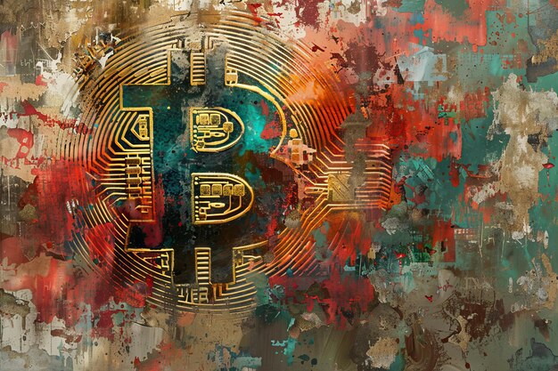 Pittura di Bitcoin sulla parete