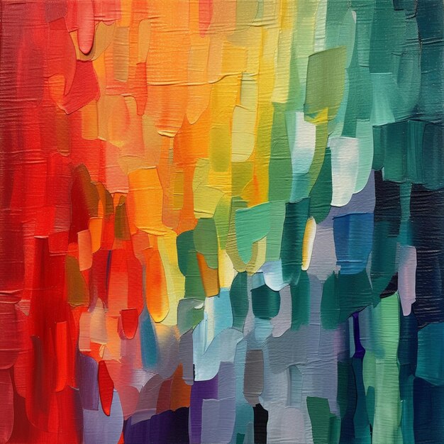 Pittura di un dipinto multicolore di un gruppo di persone generativo ai