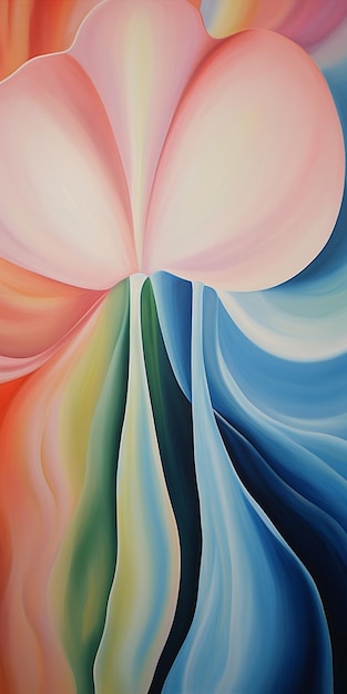 Pittura di un fiore con un vortice colorato al centro generativo ai