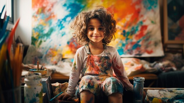 Pittura di una bambina carina