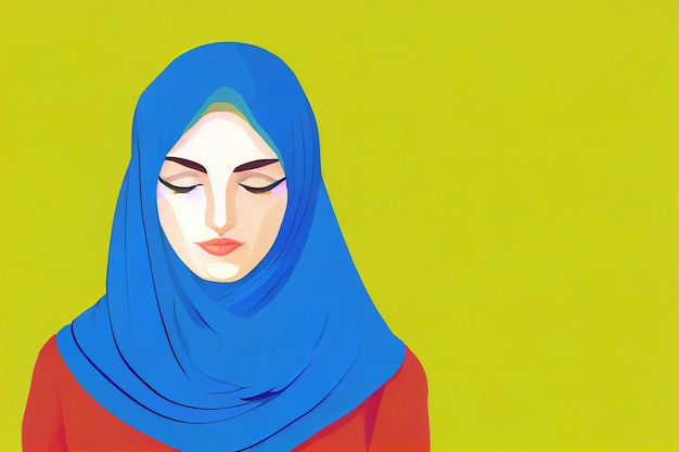 Pittura digitale Donna iraniana che indossa l'hijab