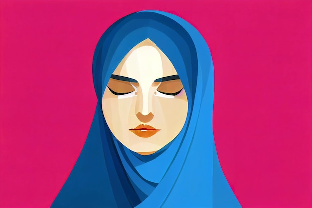 Pittura digitale Donna iraniana che indossa l'hijab