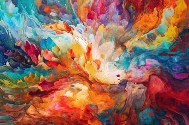 Pittura vibrante e colorata con un mix di sfumature e sfumature