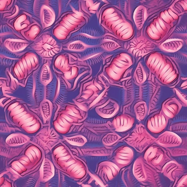 pittura viola e rosa di un gruppo di diversi tipi di oggetti generativi ai