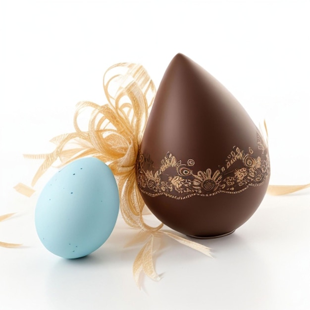 piuma di uova di cioccolato e uova di Pasqua