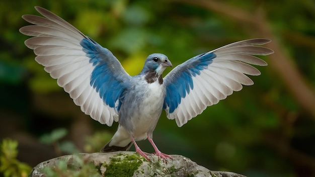 Piumaggio blu naturale delle ali