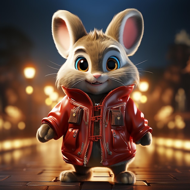 Pixar Animation Cute 3D Cartoon Style Rendering simpatico personaggio