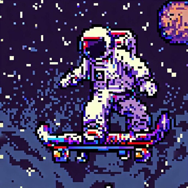 pixel art dell'astronauta