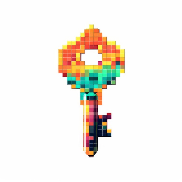 Pixel Art Key con colori vivaci di Pixelplantmaster