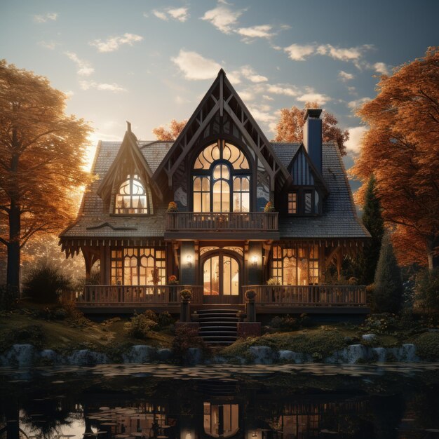 Pixelated Perfection 3D House Rendering Artistica