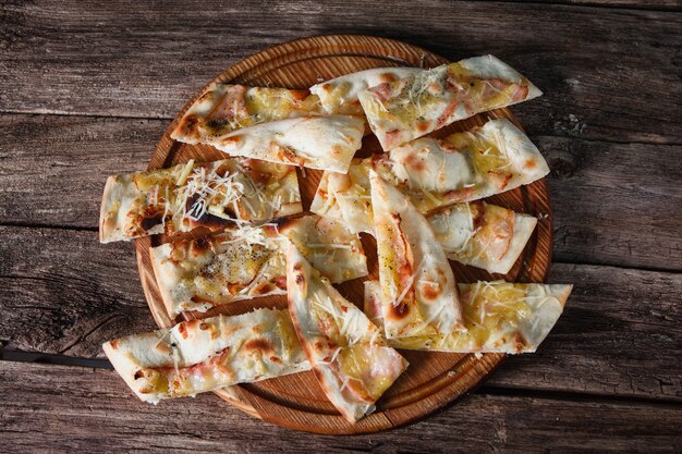 Pizza Affettata Spazzatura Fast Food Abitudine Malsana Calorie Grasso Concept