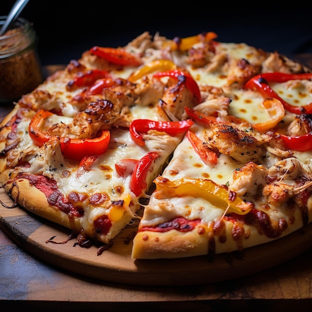 Pizza al pollo con peperoncino