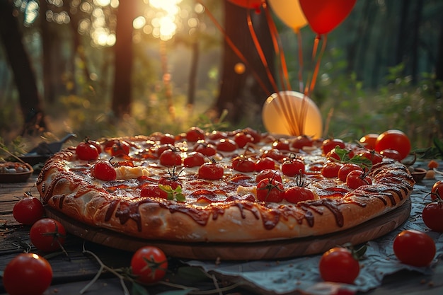 Pizza al pudding di vaniglia a picnic